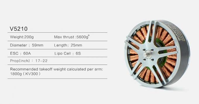 空中重力リフトドローンモーター 300KV 高効率のブラシレスモーター 0