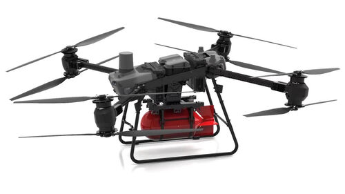～に関する最新の会社ニュース 防火水砲を搭載したドローンです DJIのFC30ドローンです ミュアブのドローンです 240mまで